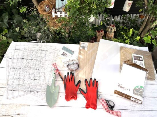 秋の寄せ植え,100均の材料